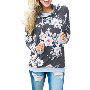 Women's Autumn Hoodie Sweatshirt Fashion Boho Floral Print Pullover Tops Women Long Sleeve Casual Hooded Pullovers Winter #YL - 64 Corp