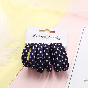 6PCS/Pack New Korean Cotton Print Hair Ropes Leopard High Elastic Headbands Elegant Hair Bands For Women Girls Hair Accessories - 64 Corp