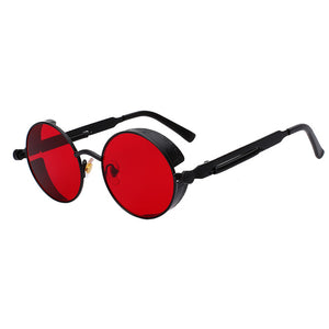Round Steampunk Vintage Retro Sunglasses - 64 Corp