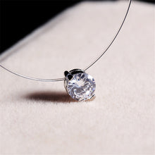 Choker Invisible Fish Line Crystal Necklace Pendants Neck Zircon Women Clavicle Chain Lady Feminino Collar - 64 Corp