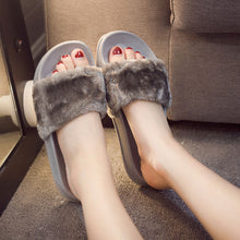 Slippers Womens Zapatos Mujer Ladies Slip On Sliders Fluffy Faux Fur Flat New Fashion Female Casual Slipper Flip Flop Sandal - 64 Corp