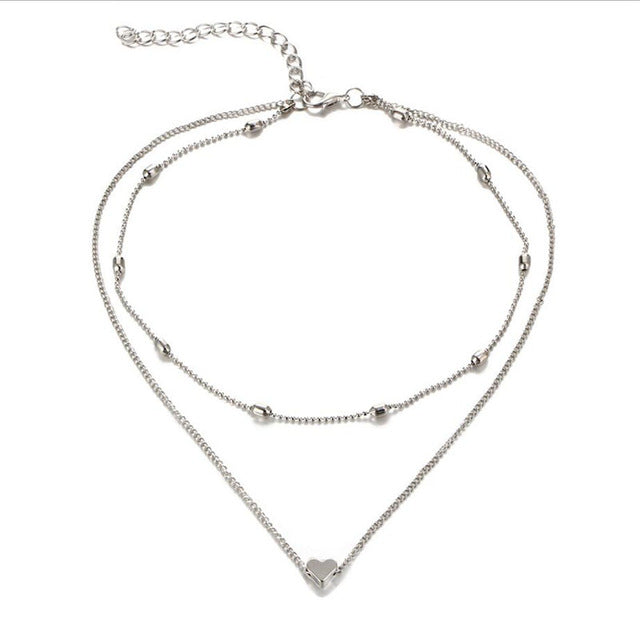 RscvonM Brand Stella DOUBLE HORN PENDANT HEART NECKLACE GOLD Dot LUNA Necklace Women Phase Heart Necklace Drop shipping - 64 Corp