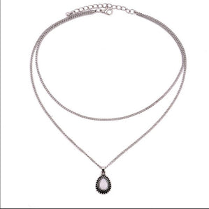 RscvonM New Fashion Double Horn Necklace Crescent Water Drop Necklace Boho Jewelry Minimal Girlfriend Gift drop shipping C135 - 64 Corp