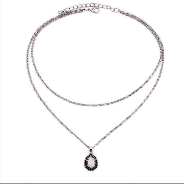 RscvonM New Fashion Double Horn Necklace Crescent Water Drop Necklace Boho Jewelry Minimal Girlfriend Gift drop shipping C135 - 64 Corp