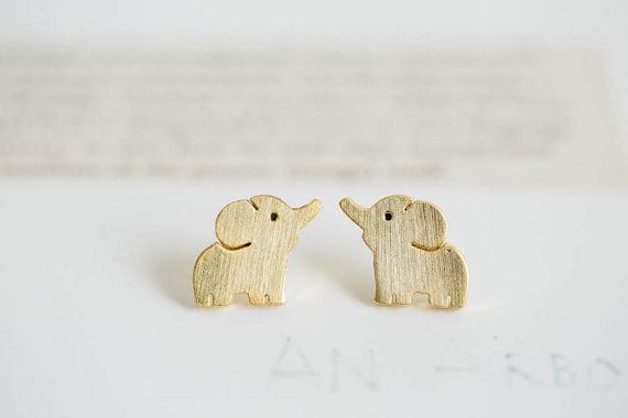 Jisensp Fashion Jewelry Minimalist Elephant Earrings Simple Cute Animal Ear Studs Mother's Day Gift pendientes mujer moda - 64 Corp