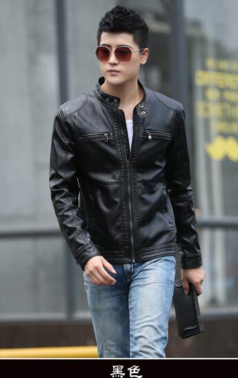 Men's leather Jacket design stand collar Coat Men casual motorcycle leather coat Mens Sheepskin jackets Windbreaker Coats