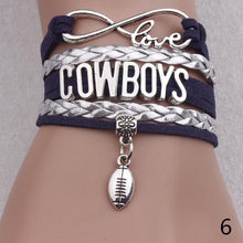 Cowboys Infinity Love Oklahoma State Bracelet Orange Black Custom Sports Cheer PU leather Bracelets men women- Drop Shipping - 64 Corp