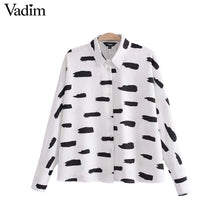 Vadim vintage print oversized shirts loose long sleeve turn down collar blouse retro ladies office wear chic tops blusas LT2518 - 64 Corp