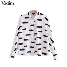 Vadim vintage print oversized shirts loose long sleeve turn down collar blouse retro ladies office wear chic tops blusas LT2518 - 64 Corp