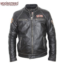 MAPLESTEED Vintage Distressed Leather Jacket Men Cowhide Calf Skin Jacket Man Retro Motocycle Jacket Mens Leather Clothing M101