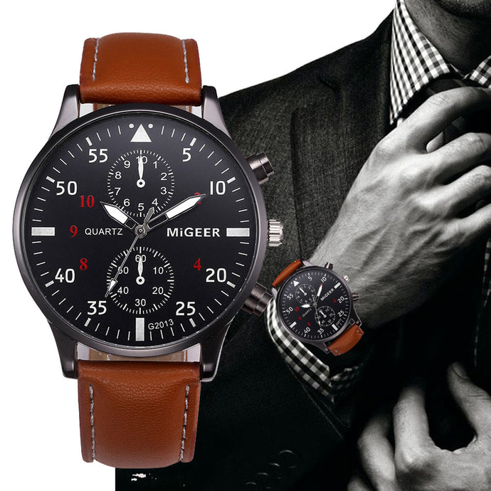 Retro Design Leather Band Watches Men Top Brand Relogio Masculino 2018 NEW Mens Sports Clock Analog Quartz Wrist Watches #Zer - 64 Corp