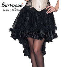 Burvogue Long Maxi Steampunk Elastic Skirts Women Black Fluffy Tulle Skirt Ruffled Chiffon Lace Midi Gothic Sexy Corset Skirt - 64 Corp