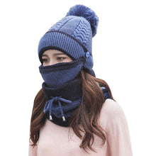 2017 Women Hat Scarf Winter Sets Cap Mask Collar Face Protection Girls Cold Weather Accessory Women Ball Caps Scarf Knitted Wool - 64 Corp