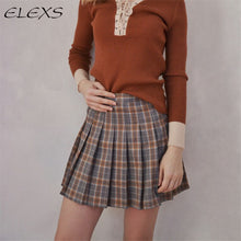 ELEXS Women Fashion Summer high waist pleated skirt Wind Cosplay plaid skirt kawaii Female Mini Skirts Short Under it 1119 - 64 Corp