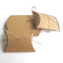50PCS Cute Kraft Paper Pillow favor Box Wedding Party Favour Gift Candy Boxes Home Party Birthday Supply - 64 Corp