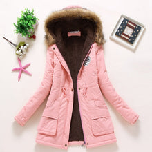 2018 winter jacket women wadded jacket female outerwear slim winter hooded coat long cotton padded fur collar parkas plus size