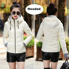2018 hooded women winter jacket short cotton padded womens coat autumn casaco feminino inverno solid color parka stand collar