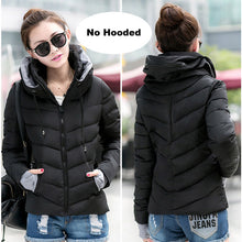 2018 Winter Jacket women Plus Size Womens Parkas Thicken Outerwear solid hooded Coats Short Female Slim Cotton padded basic tops