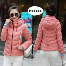 2018 Winter Jacket women Plus Size Womens Parkas Thicken Outerwear solid hooded Coats Short Female Slim Cotton padded basic tops