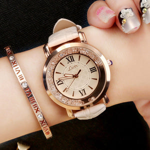 Hot Luxury Brand Diamond Fashion Rhinestone Watch Leather Casual Dress Women's Quartz-watch Crystal Ladies Wristwatch drop ship - 64 Corp