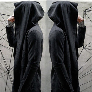 Cool New 2018 Men Hooded Cardigan Black Gown Sudaderas Hombre Hip Hop Hoodies Cloak Jackets Trench Gothic Punk Outerwear Coats - 64 Corp
