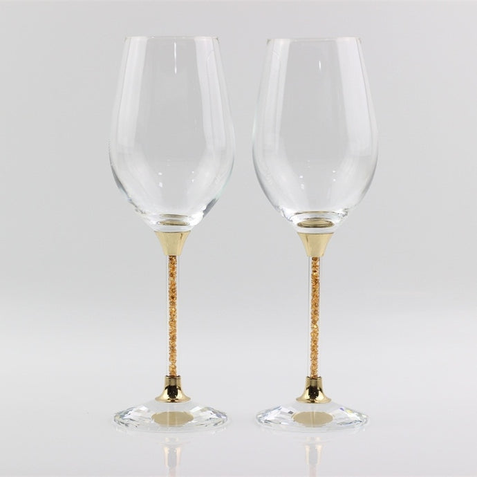 Wedding glasses crystal toasting red wine goblet gold stemware drinking glass gifts for anniversary celebration