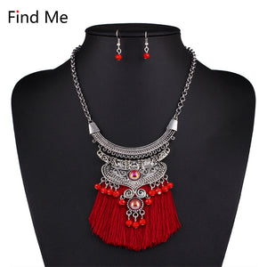 Find Me 2018 brand fashion wholesale boho tassels collar choker necklace vintage ethnic maxi statement necklace women Jewelry - 64 Corp