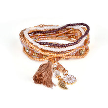 Liuyuwei Trendy Boho Multilayer Charm Bracelets&Bangles for Women Tassel Flower Pendant Crystal Beads Strand Bracelets YWLG8048 - 64 Corp