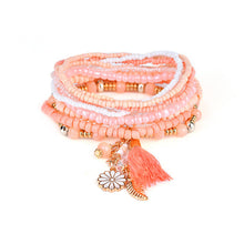 Liuyuwei Trendy Boho Multilayer Charm Bracelets&Bangles for Women Tassel Flower Pendant Crystal Beads Strand Bracelets YWLG8048 - 64 Corp
