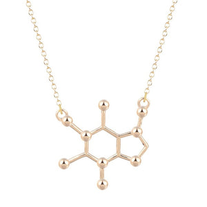 Todorova Gothic Minimalist Caffeine Necklace Gold Silver Molecule Pendant Chemistry Charm Anniversary Graduation Bridesmaid Gift - 64 Corp