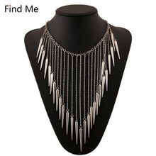 Find Me 2018 brand fashion punk rivet power boho long tassels collar choker necklace vintage chain choker necklace women Jewelry - 64 Corp