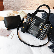 Autumn and Winter New Korean Fashion Minimalist Personality Hit the Color Check Bag Wild Child Shoulder Diagonal Handbags - 64 Corp