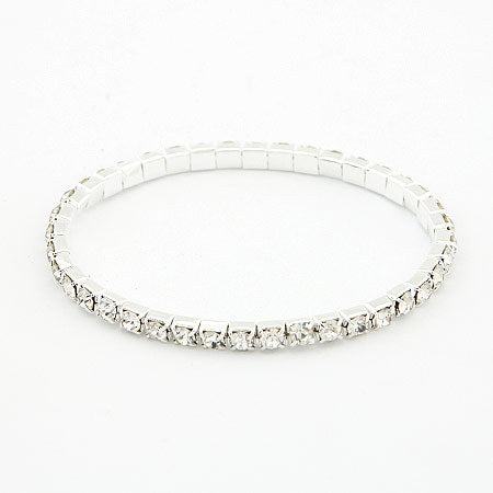 LEMOER Promotion Fashion Chic Single Row Crystal Rhinestone Stretched Elastic Charm Bracelets Bangles for Women Wholesale - 64 Corp