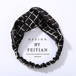 Fashion Plaid Knot Headband Turban - 64 Corp