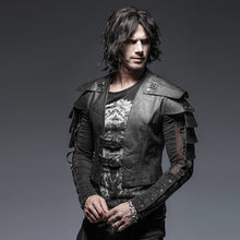 Steampunk Gothic Cool Style Armor Warrior Men's Short Jacket Punk Vintage Long Sleeve Handsome Leather Jacket Coats - 64 Corp