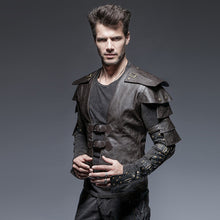 Steampunk Gothic Cool Style Armor Warrior Men's Short Jacket Punk Vintage Long Sleeve Handsome Leather Jacket Coats - 64 Corp