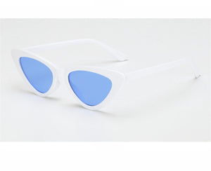 2018 small cateye triangle cute sexy retro cat eye sunglasses women small black white vintage cheap sun glasses oculos de sol - 64 Corp