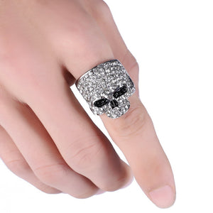 LOVBEAFAS 2018 Fashion Rock Punk Gold Silver Black Crystal Skull Ring For Women/Men Jewelry Gothic Biker Rings Women Party Gift - 64 Corp