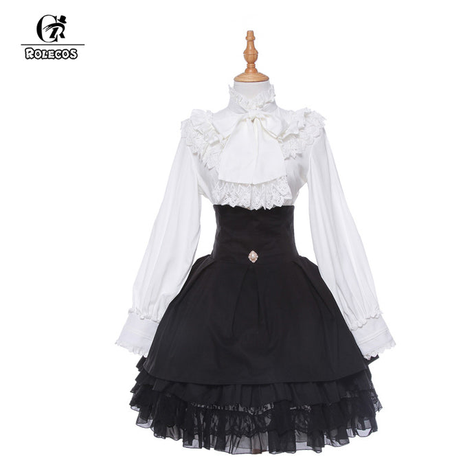 ROLECOS Brand New Women Lolita Dress Long Sleeve Gothic Style Lolita Vintage Victorian Dresses Cosplay Costumes - 64 Corp