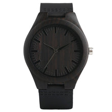 Top Men's Wooden Watches High Quality Black Handmade Natural Wood Bamboo Quartz-watch No Number Face Chic Second Hand Clock Male - 64 Corp