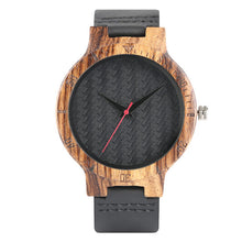 Top Men's Wooden Watches High Quality Black Handmade Natural Wood Bamboo Quartz-watch No Number Face Chic Second Hand Clock Male - 64 Corp
