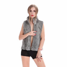 ZY88041-1 Autumn Genuine Natural Fur Rabbit Fur Vest Mandarin Collar Winter Women Fur Waistcoat Female Outerwear Coats Gilet