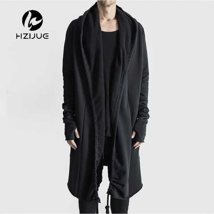 HZIJUE Brand Kanye West Mantle Streetwear Hoodie Long Male Black mens Hooded Cloak Hip Hop Longline Sweatshirt Sudadera Hombre - 64 Corp