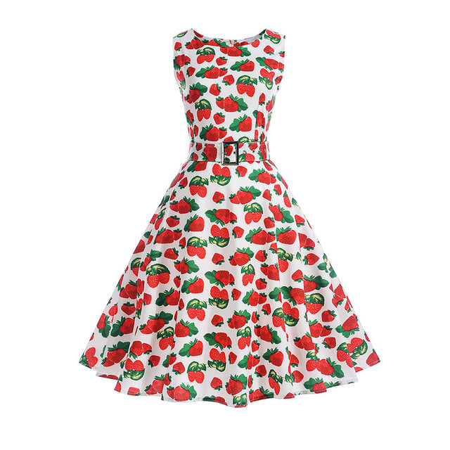 Vestidos Vintage Dress Summer Floral Print Sleeveless Party Dresses 50s 60s Elegant Rockabilly Sexy Pin Up Dress with Belt Sekhon Family Office Vestidos Vintage Dress Summer Floral Print Sleeveless Party Dresses 50s 60s Elegant Rockabilly Sexy Pin Up Dress with Belt Sekhon Family Office