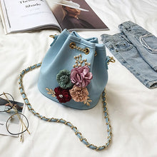 2018 New Fashion Trend Women Handbag PU Leather Bucket Shoulder Bag Chain Flowers Crossbody Bag Female Chic Hand Bags - 64 Corp