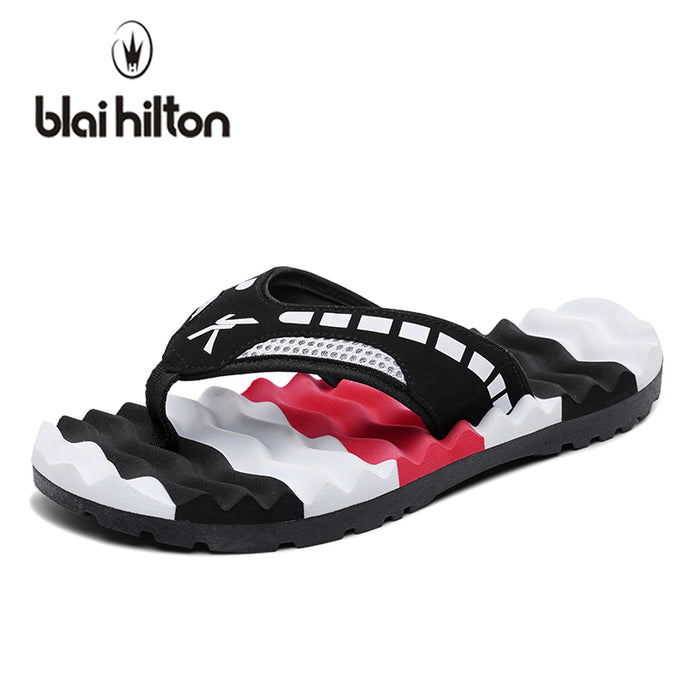 blaibilton 2018 Summer Mixed Colors Massage Beach Slippers Men Shoes Flip Flops Patchwork EVA Casual Outside Slipper Male Soft - 64 Corp