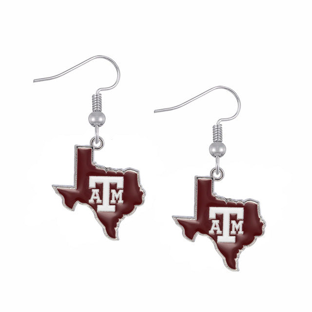 Fishhook Texas map Cowboys Texans A&M Aggies Longhorns Astros Sam Houston Charm Earring For Women Zinc Alloy Earring Jewelry - 64 Corp