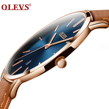 Men Watches Luxury Brand OLEVS Quartz Genuine Leather Strap Minimalist Ultrathin Wrist Watches Waterproof High Quality Relogio - 64 Corp