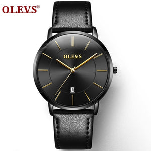 Men Watches Luxury Brand OLEVS Quartz Genuine Leather Strap Minimalist Ultrathin Wrist Watches Waterproof High Quality Relogio - 64 Corp