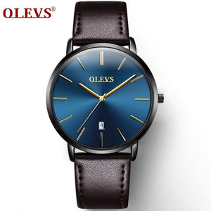 Men Watches Luxury Brand OLEVS Quartz Genuine Leather Strap Minimalist Ultrathin Wrist Watches Waterproof High Quality Relogio - 64 Corp